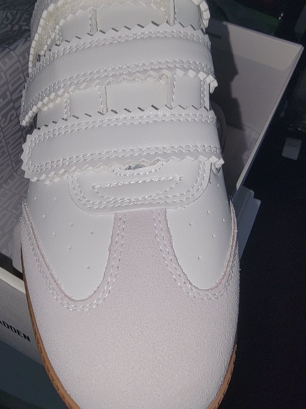 Steve Madden White Leather Sneaker with Gum Sole